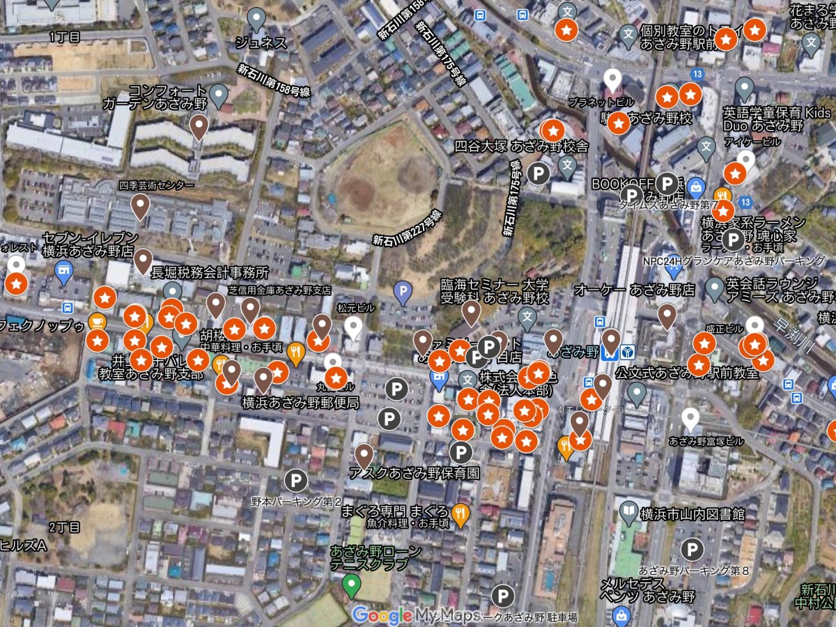 あざみ野商店会のグーグルマップが完成しました。